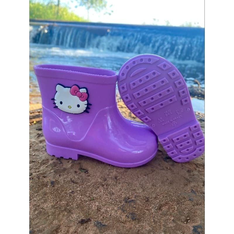 galocha hello kitty bota confortável para o dia a dia