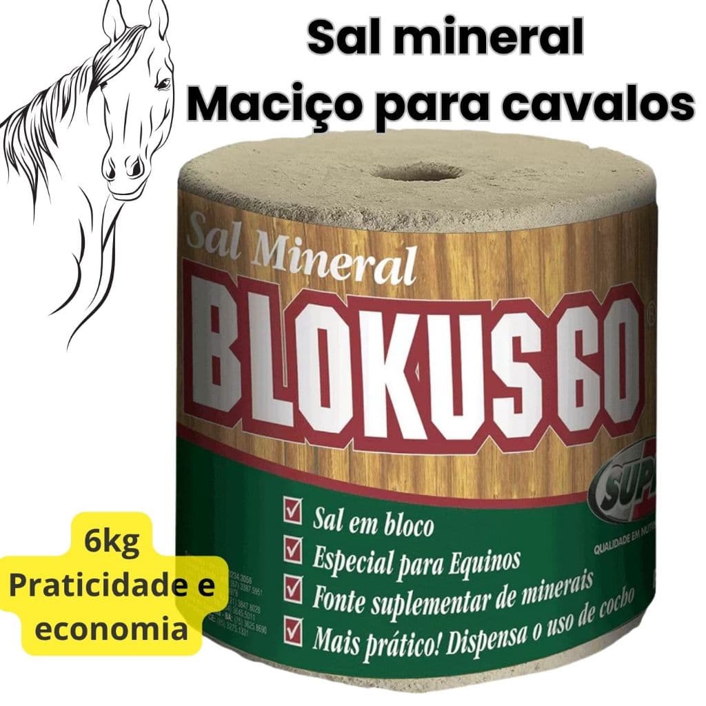 Sal Complemento Mineral Cavalos 6kg Blokus60 - Supra - Não é medicamento