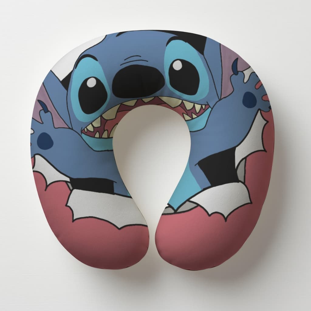 Almofada de Pescoço Travesseiro Protetor de Pescoço Silicone Para  Viagem, Descanço  Infantil Stitch