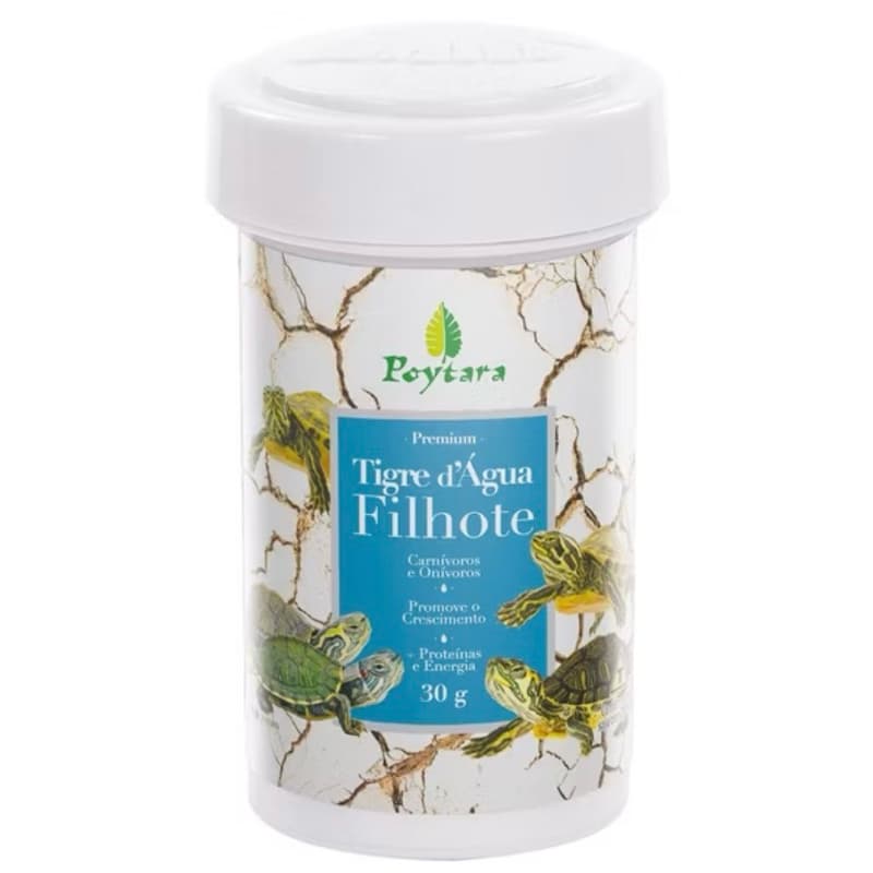 Ração tartaruga Poytara Tigre D’água Filhote  Aquática 30g