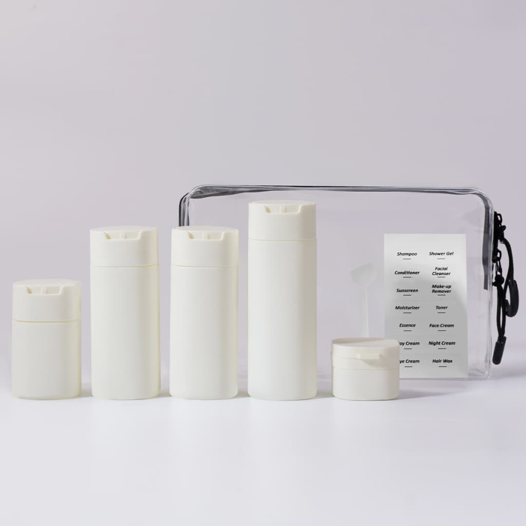 Kit 5 Frascos De Viagem PE Alta Qualidade Para Cosméticos Skincare Shampoo Sabonete Líquido ATP40