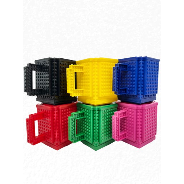 Conjunto Com 12 Canecas para Blocos de Montar  ** NÃO ACOMPANHA PEÇAS DE MONTAR **