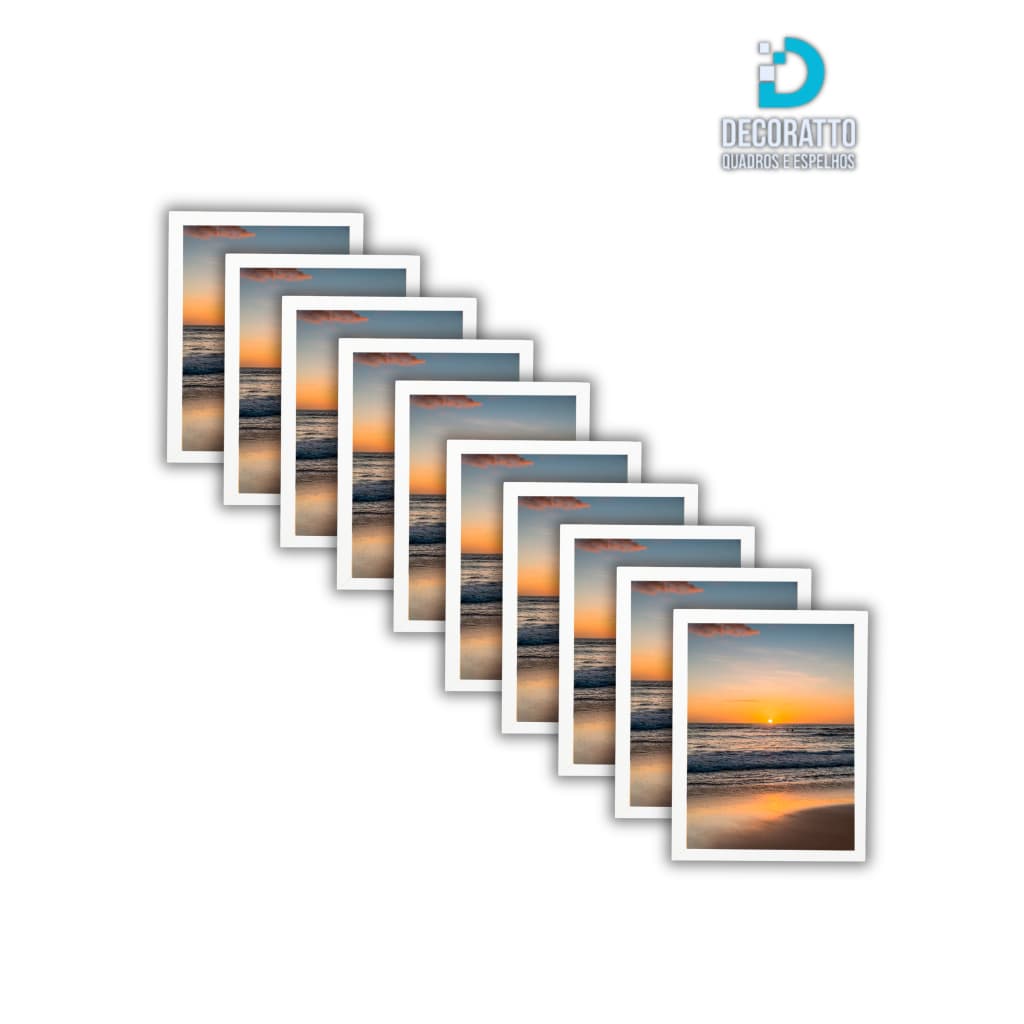 Kit 10 Porta Retrato 10x15 A6 Com Acetato Moldura Preta ou Branco Para Decoração e Fotos