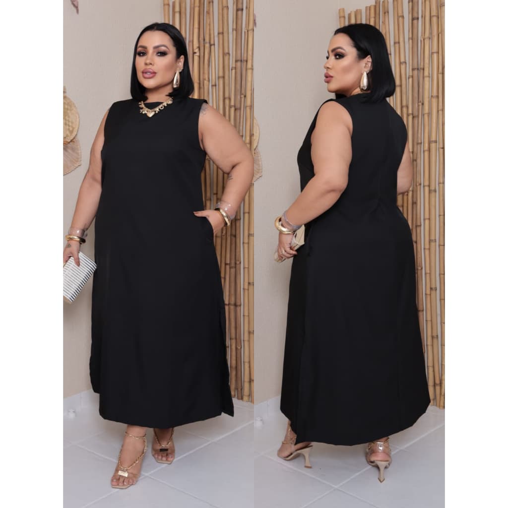 Vestido Longuete Plus Size G2 em Tecido Luis Twill