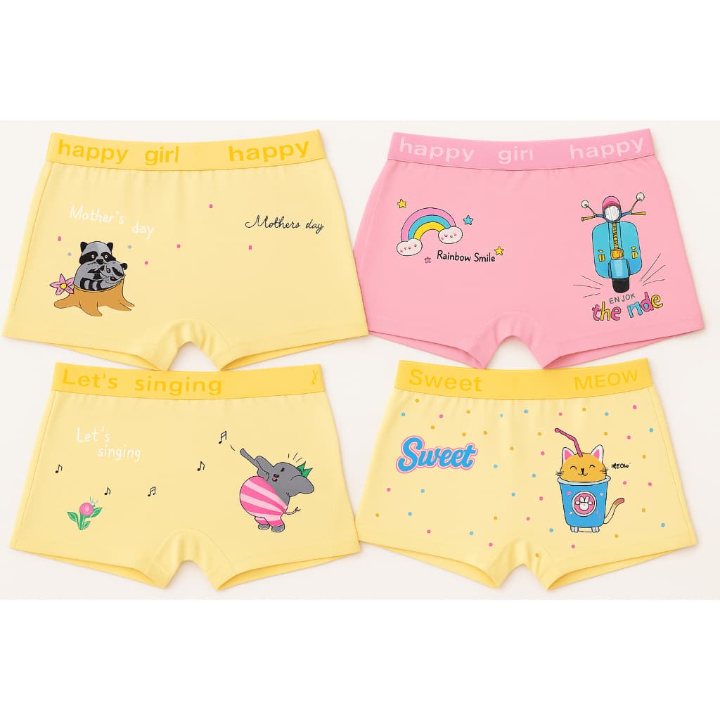 Kit 8 Calcinhas Box Boxer Infantil Menina Moça Algodão