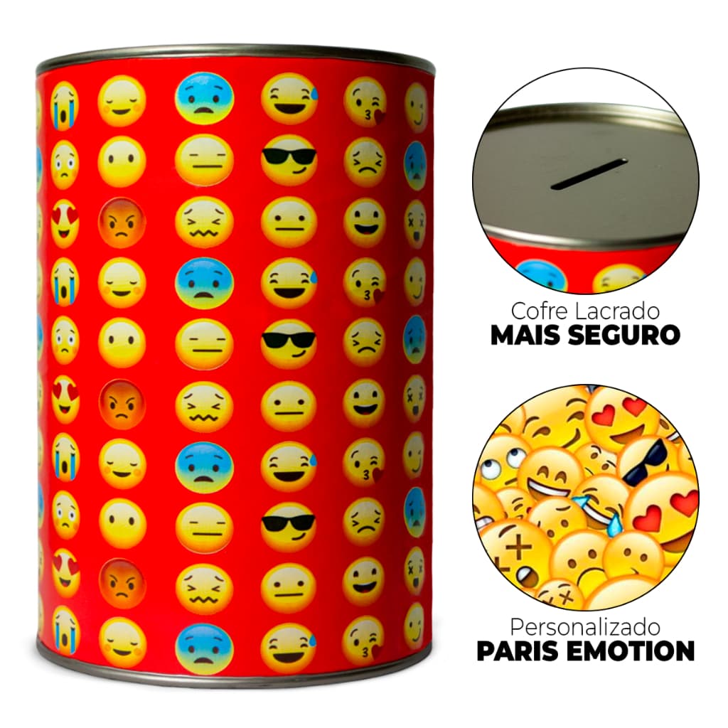Cofrinho Lacrado Cofre Divertido Tema Emotions  14,5cm