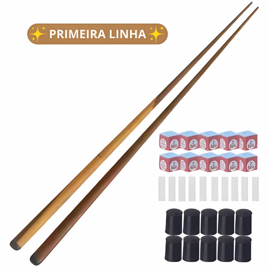 Tacos Para Jogo De Bilhar Sinuca 1,45m Ipê Simples Reto