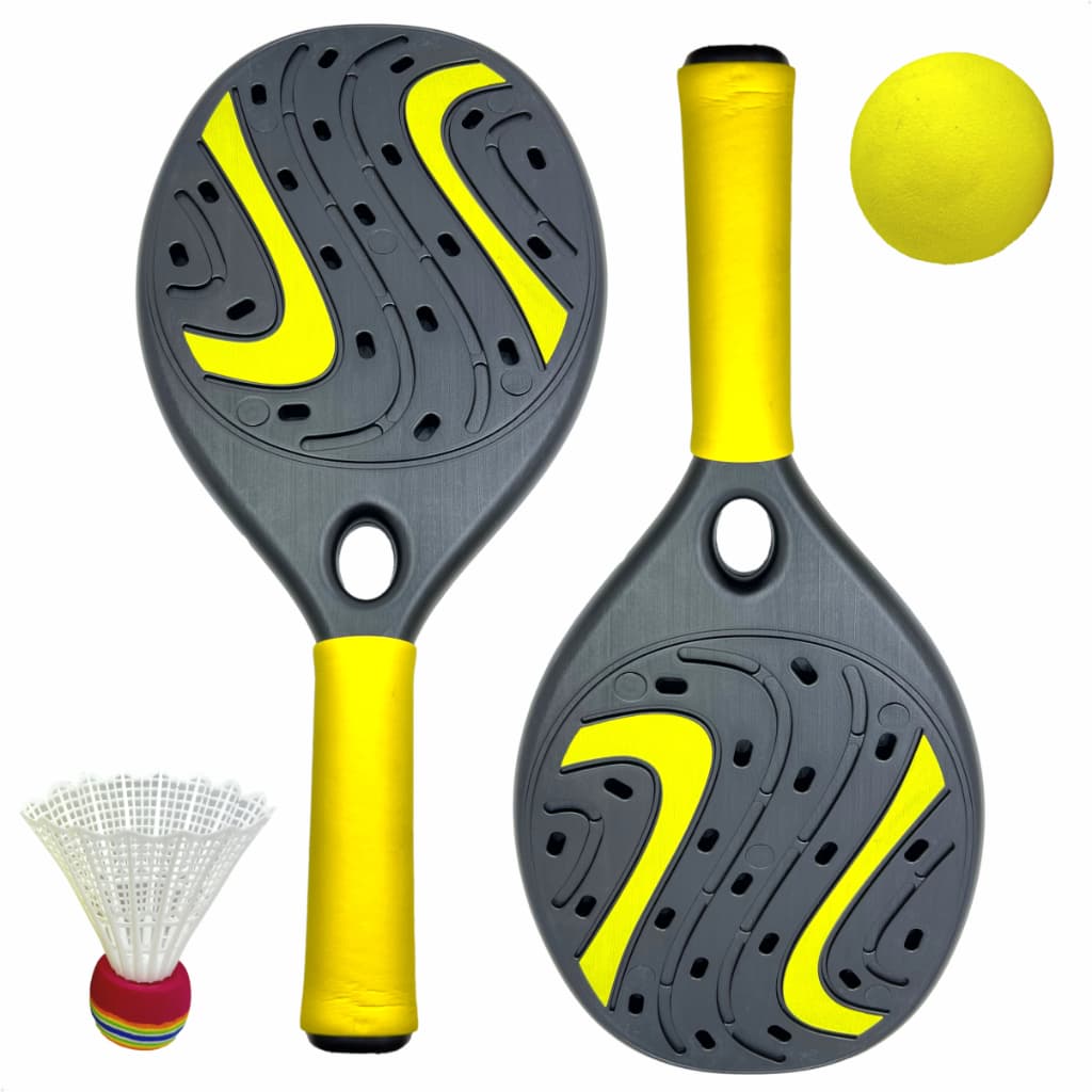 Kit Raquetes Frescobol Tênis Praia Badmington Bolinha Peteca Bola Jogo Esporte Brinquedo Infantil