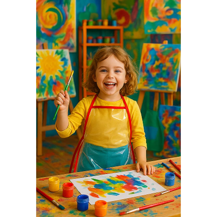 Kit 10 Avental Infantil pintura escolar unissex impermeável criança transparente pvc cristal creche