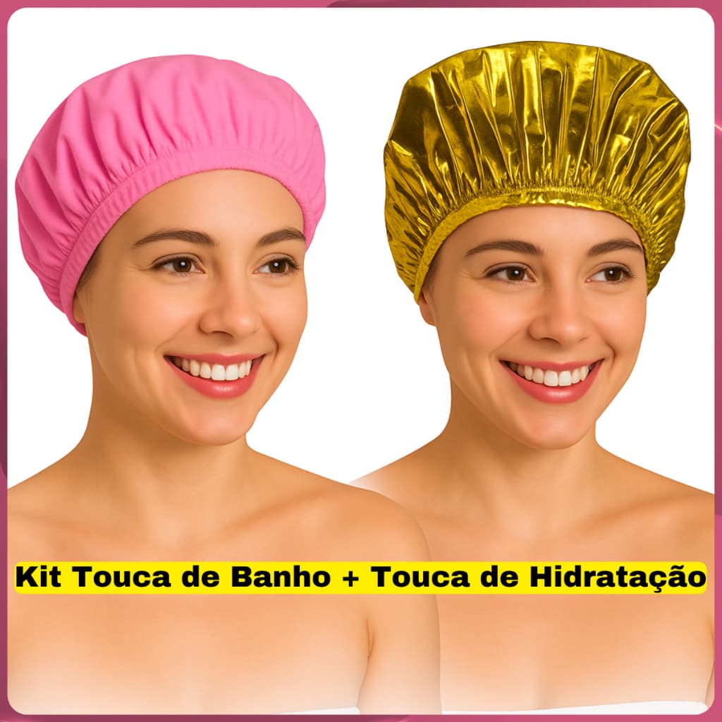 Kit Touca de Banho + Touca Termica Hidratação Aluminio