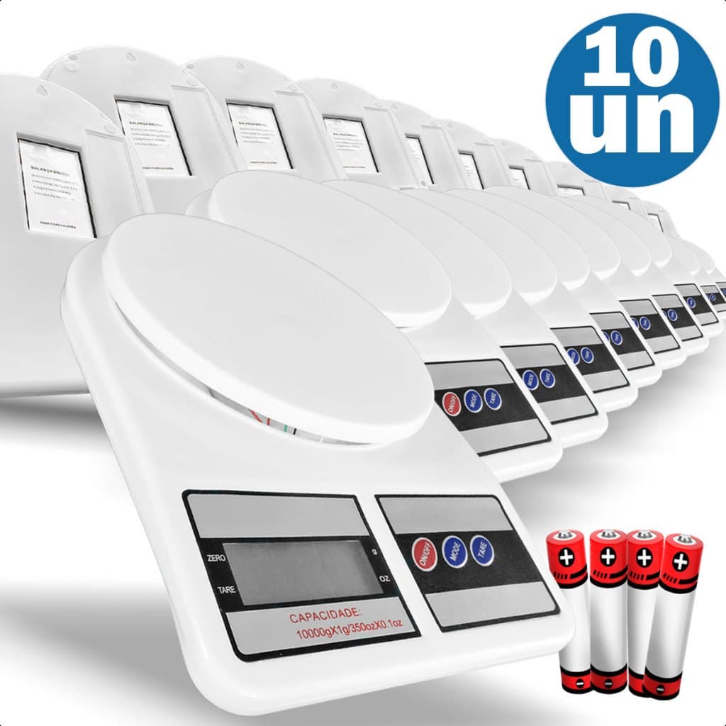 Kit 10 Balança Eletrônica Compatível Com Cozinha de Alta Precisão