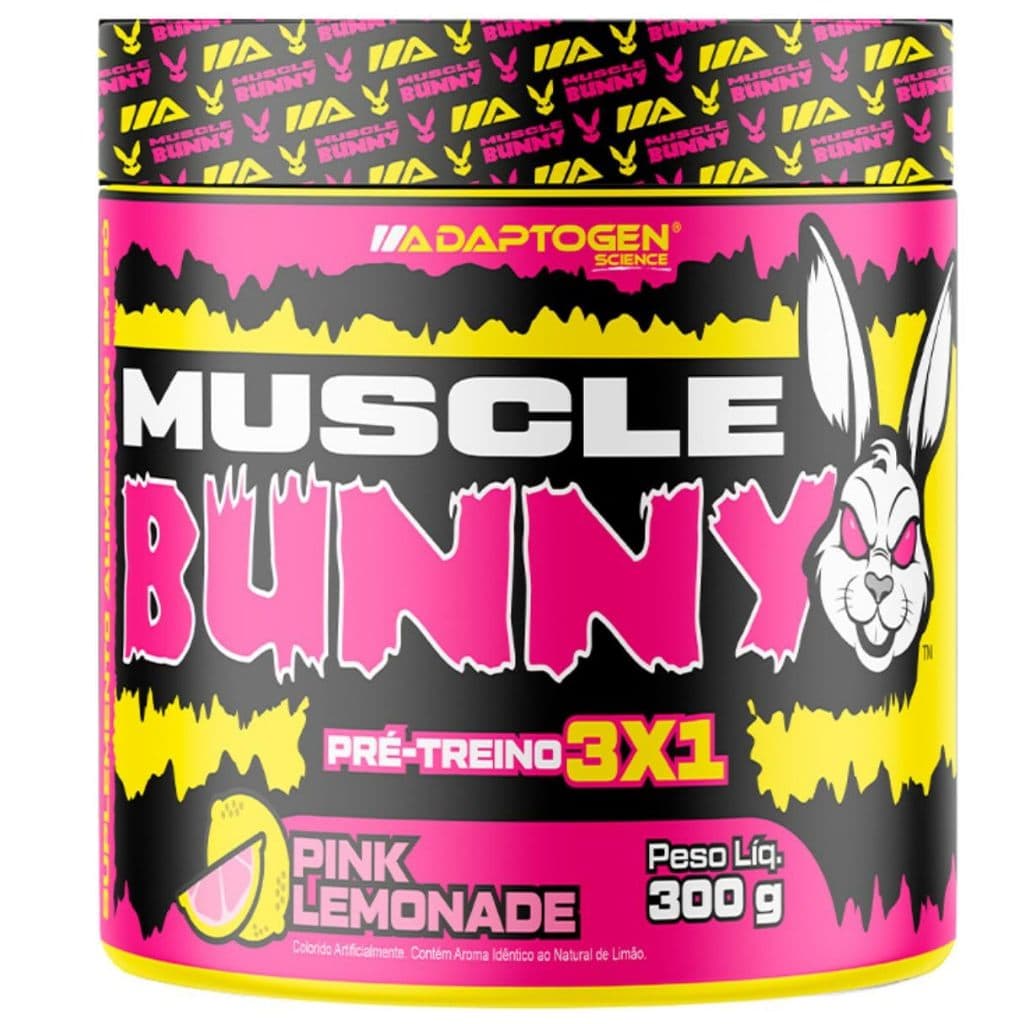 Pré Treino Muscle Bunny  3×1 300G - Adaptogen