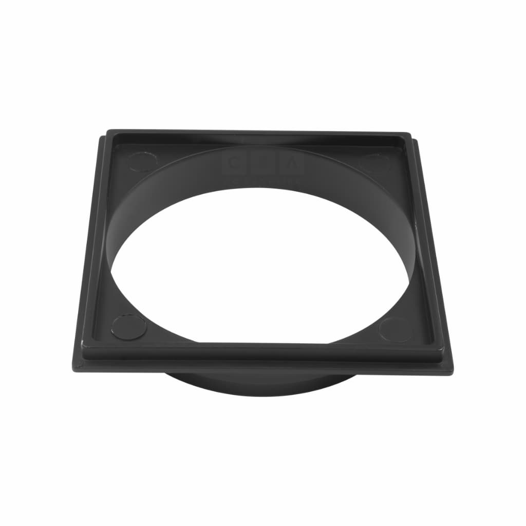 Porta Grelha Ralo Click 9,5x9,5 cm Suporte Preto Fosco ABS Para Ralo 10x10