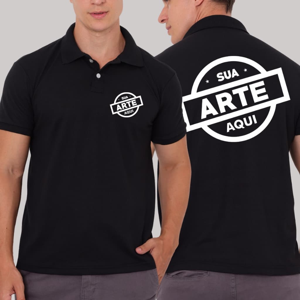 Camisa Polo Piquet Algodão Personalizada Frente E Costas Uniforme Empresa Sua Arte