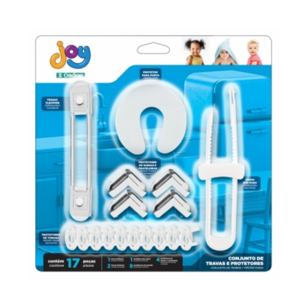 Kit 17 Travas e Protetores Segurança para Bebe Crianca Tomada Armario Quina Infantil Porta Ordene