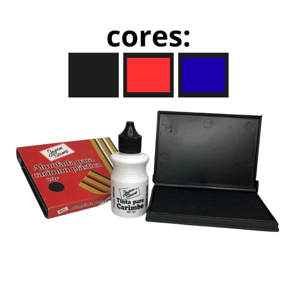 Kit (1 almofada Para Carimbo + 1 tinta Para Carimbo ) carimbeira artesanato escolar escritório
