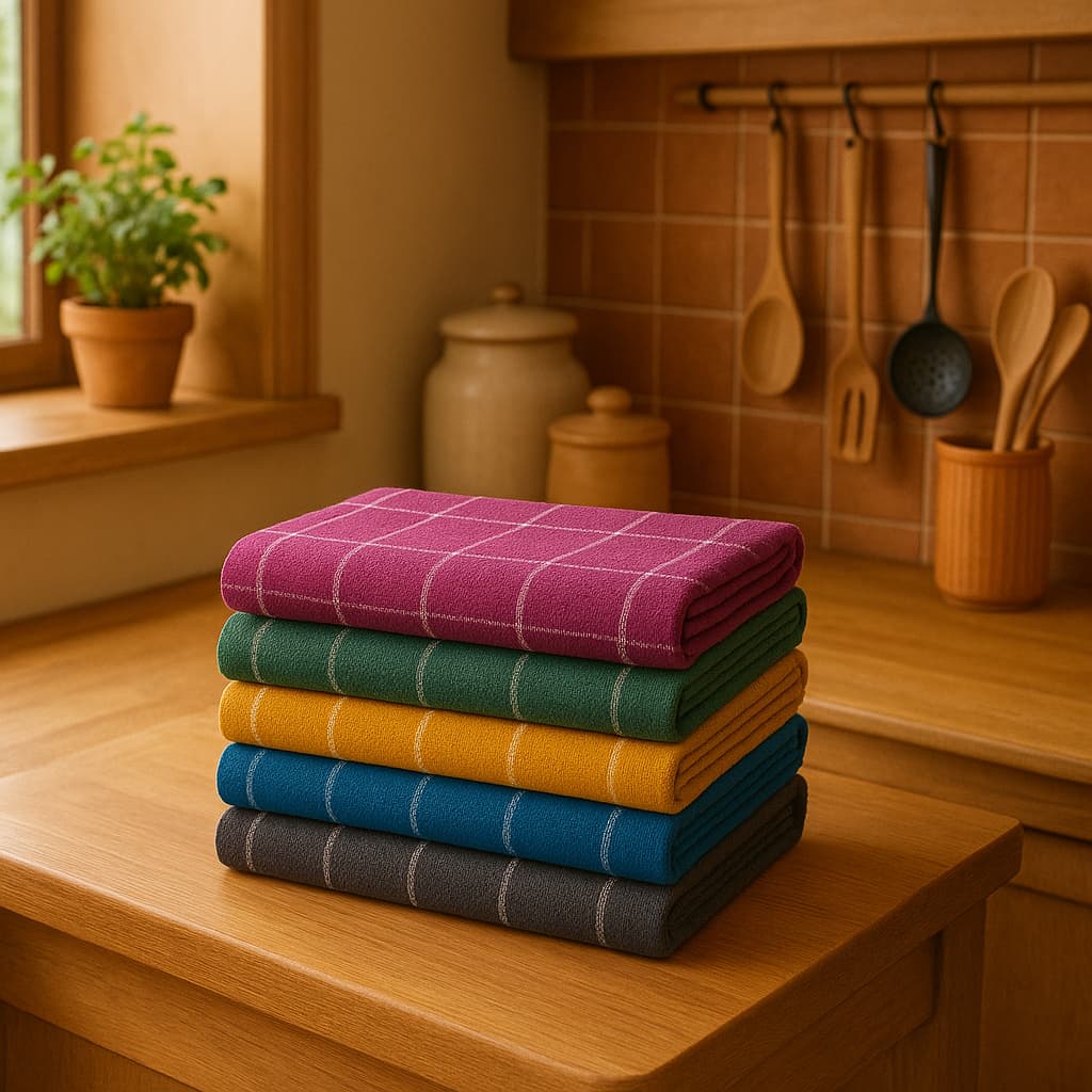 Kit Toalha Cozinha Copa Pano Vintage Chef 03 05 e 10 Peças Listrada xadrez 100% Algodão Laune Haus