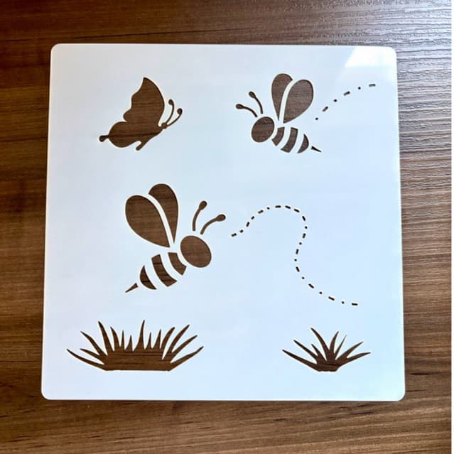 Estêncil vazado Abelha 18x18 cm molde / stencil / pintura