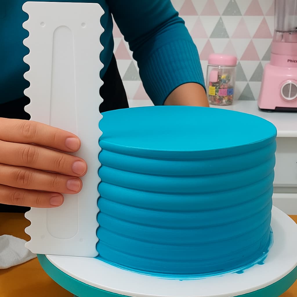 Kit 4 Espátula em Acrílico para Bolo Alisadoras Decoração Raspadores Confeitaria