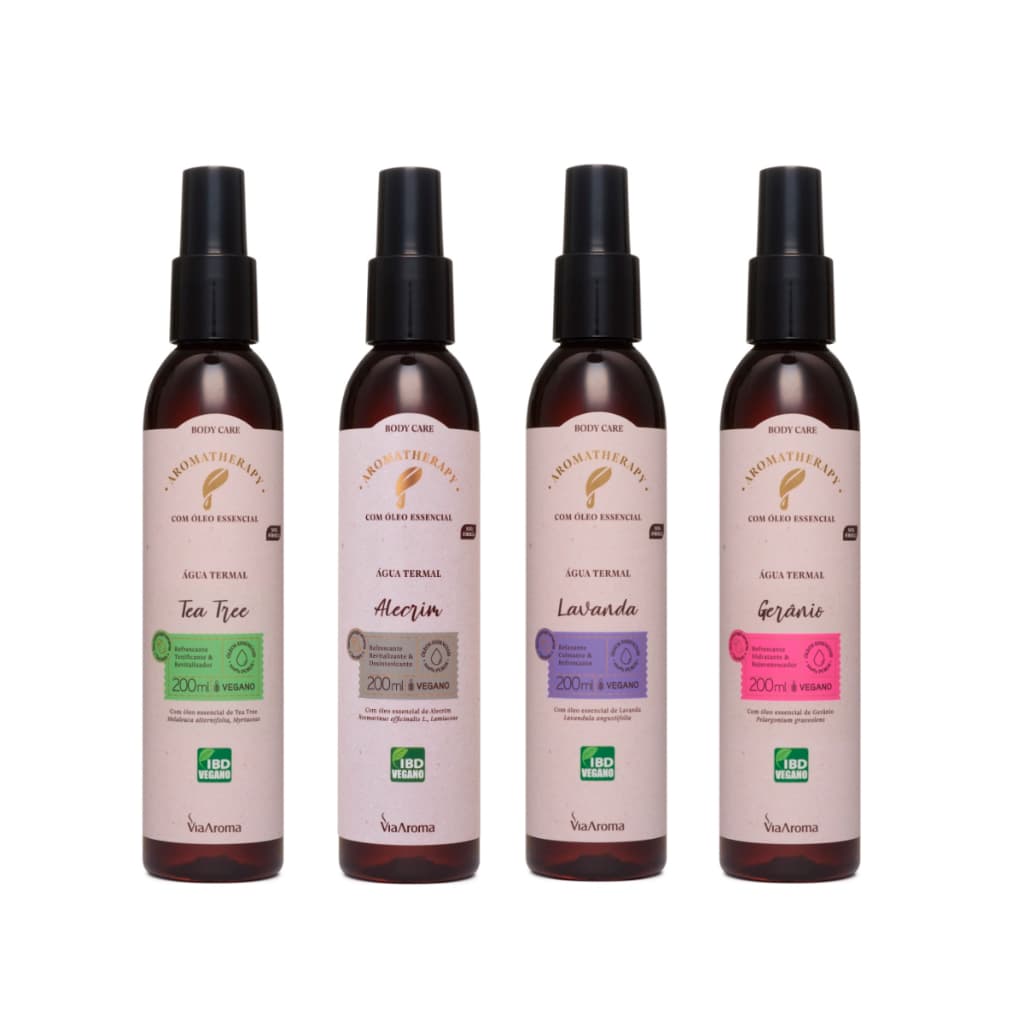 Água Termal Lavanda Tea Tree Gerânio Alecrim Detox Mulher com óleos essenciais