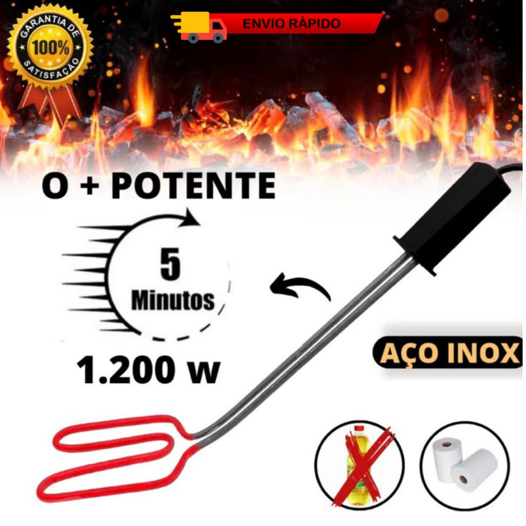 Acendedor De Churrasqueira E Lareira Elétrico 1.200w  Oferta