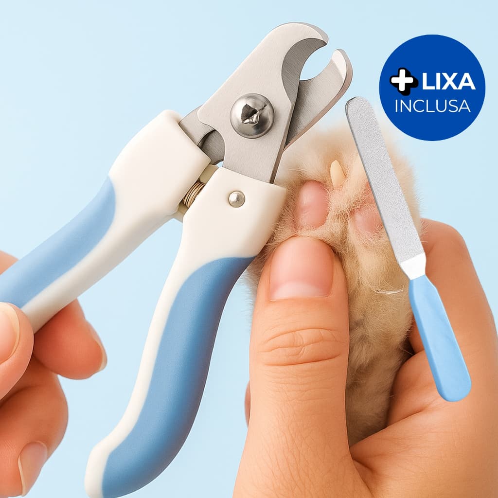 Kit  Porte + lixa Cortador Alicate De Unha Gatos E Cães Pequeno