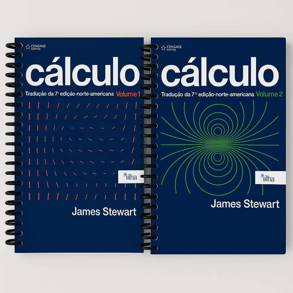Impressão de Apostila Cálculo Volume 1 e 2, Formato A5, Colorido, Capa Colorida