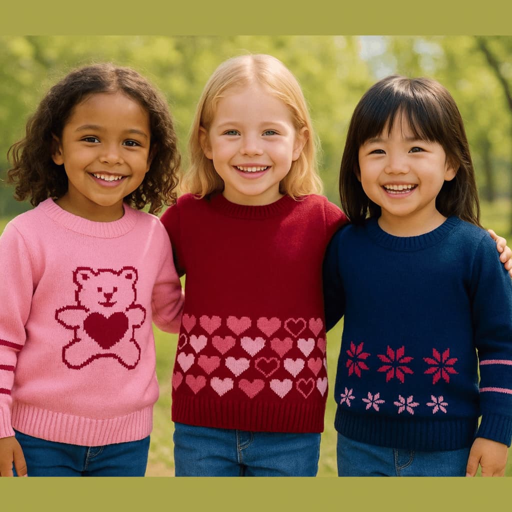 Kit 3,2 ou 1unid. Suéter Infantil Tricô Menina feminino- Tam 1 ao 16 Cores Variadas  Confortável