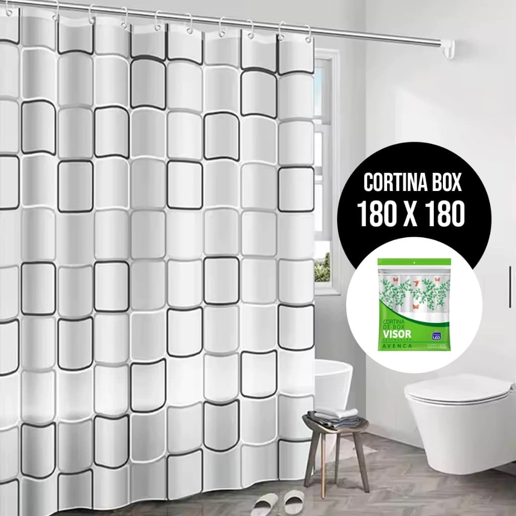 Cortina De Box para Banheiro Com Ilhos Antimofo Varias Cores