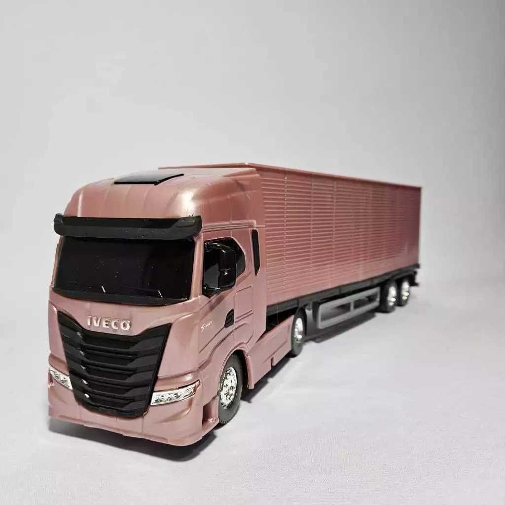 Caminhao Rosa Carreta Bau Grande Infantil S Way Usual Brinquedos