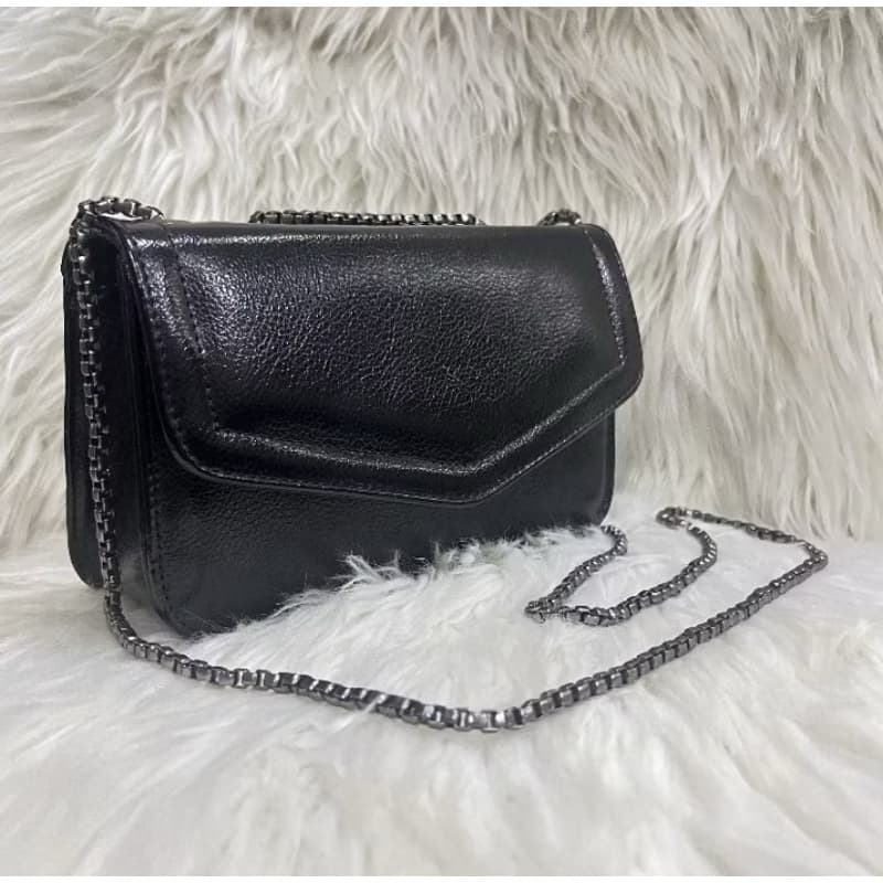 Bolsa Lancamento Mini Bag De Festa Metalizada Espelhada Porta Celular Porta Moeda Com Corrente