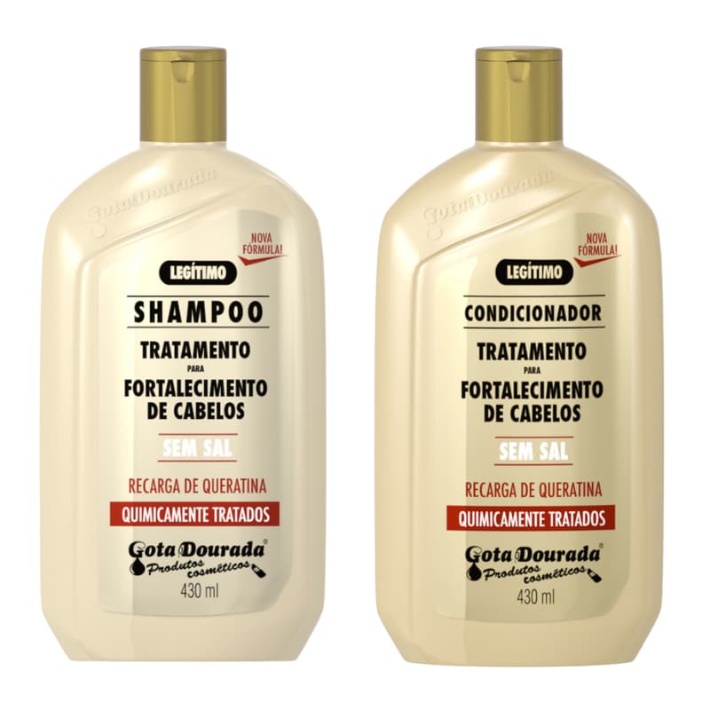 Shampoo e Condicionador Quimicamente  Gota Dourada - Embalagem Econômica de 430ml cada