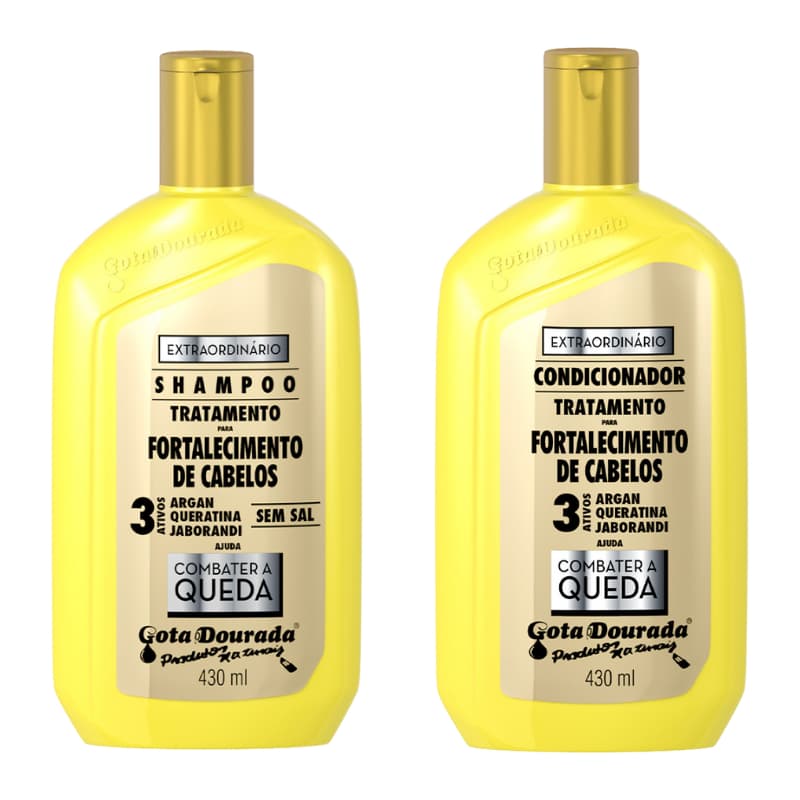 Shampoo e Condicionador Extraordinário  Gota Dourada - Embalagem Econômica de 430ml cada
