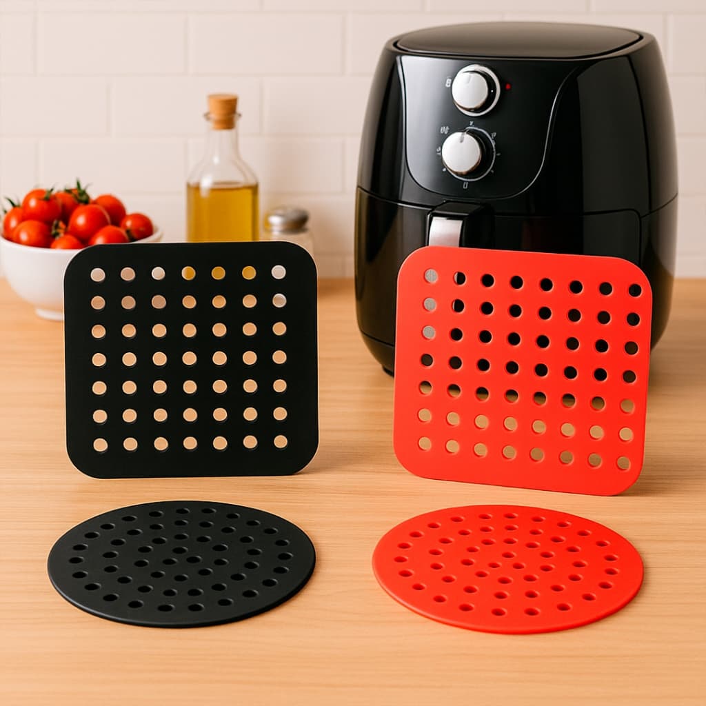 Kit 2 Forro De Silicone Para Airfryer Reutilizável 220°C - Antigordura - Alta Resistência