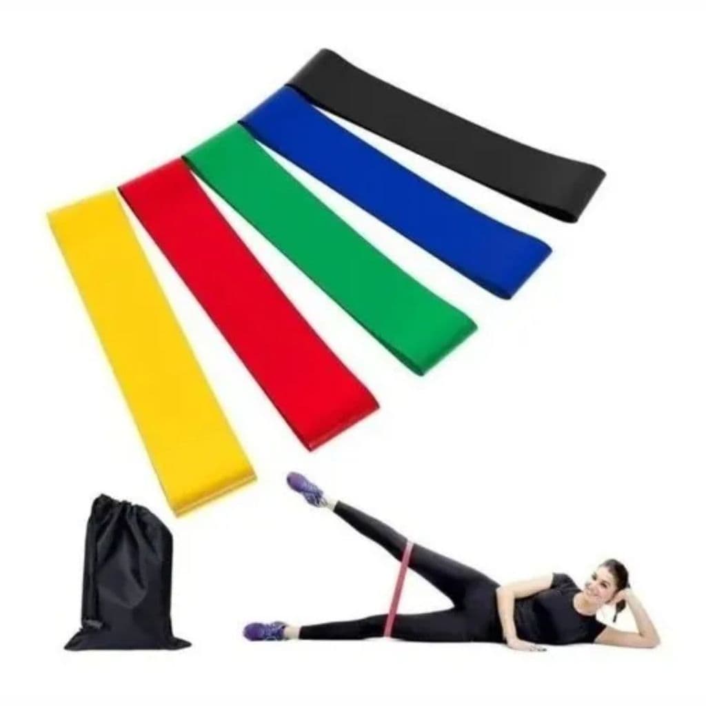 Kit 6 Itens Elásticos Mini Band Malhar Musculação Yoga