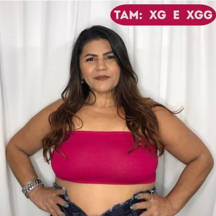 Top faixa bustie em malha sem bojo Plus Size - XG E XGG