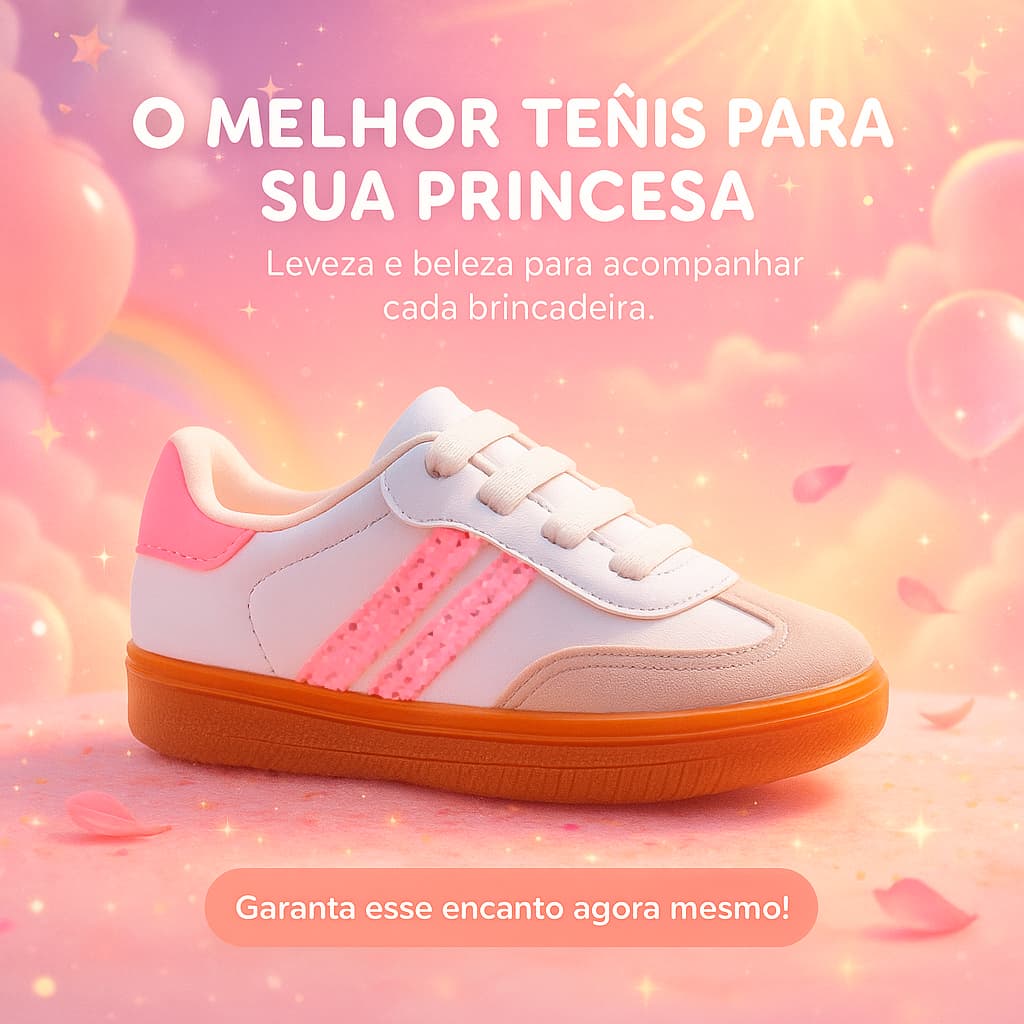 Tênis Casual Infantil Menina Baby – Resistente, Rosa Ideal para Passeios – Pronta Entrega