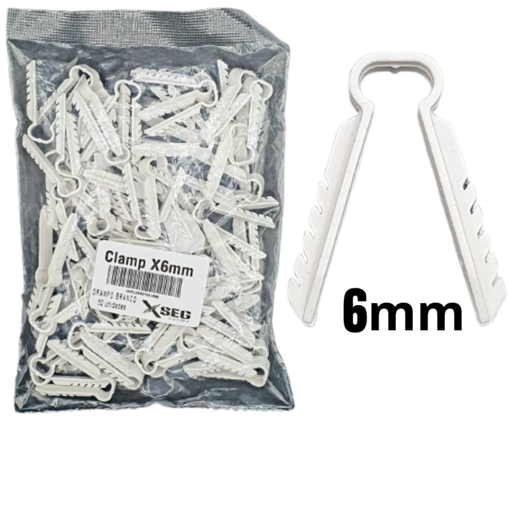 100 Pçs Bucha Clamp Fixa Cabo 6mm Fio Coaxial 6mm