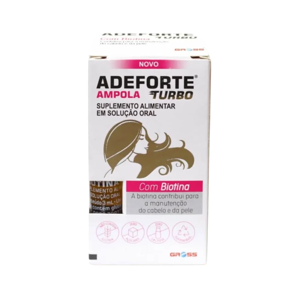 💪✨ Adeforte Turbo + Biotina 3ml – Suplemento Líquido para Cabelos, Pele, Unhas