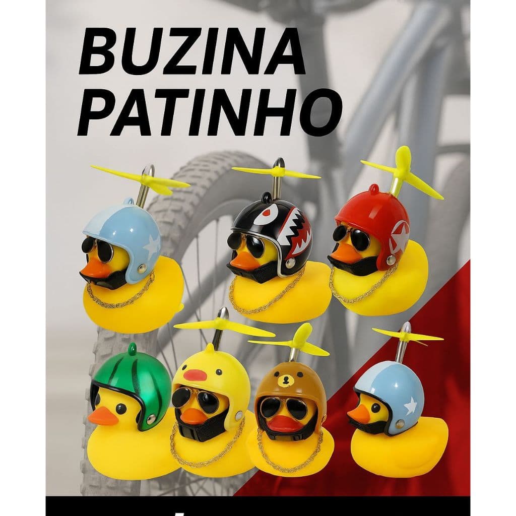 BUZINA PATINHO JACK DA ZUEIRA COM LED - PATO DE BORRACHA BUZINA PARA BIKE