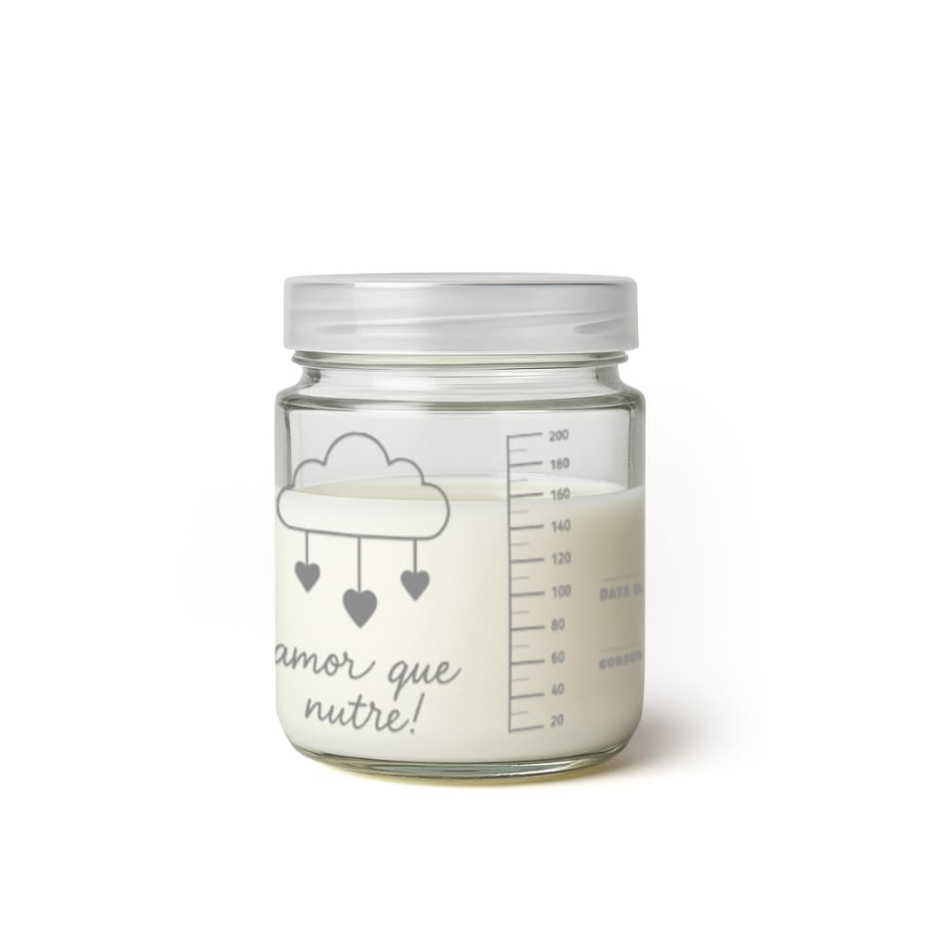 Kit 04 Potes Para Leite Materno Com Graduação 200ml - Nuvens