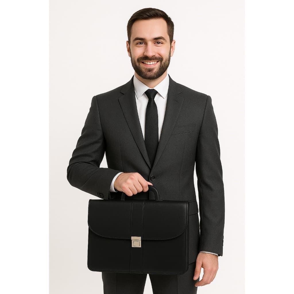 PASTA EXECUTIVA SOCIAL MASCULINA RESISTENTE  COURO SINTÉTICO