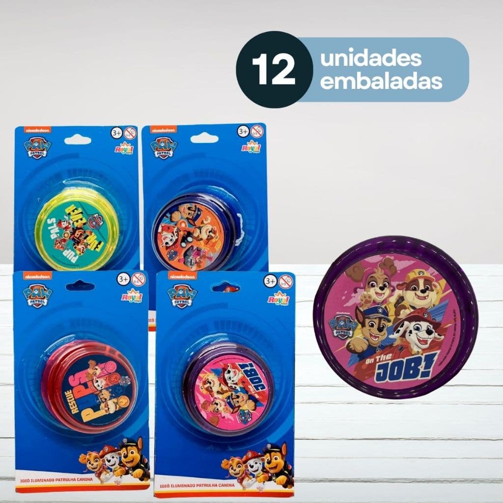 Ioiô Patrulha Canina Infantil Kit 12 Unidades