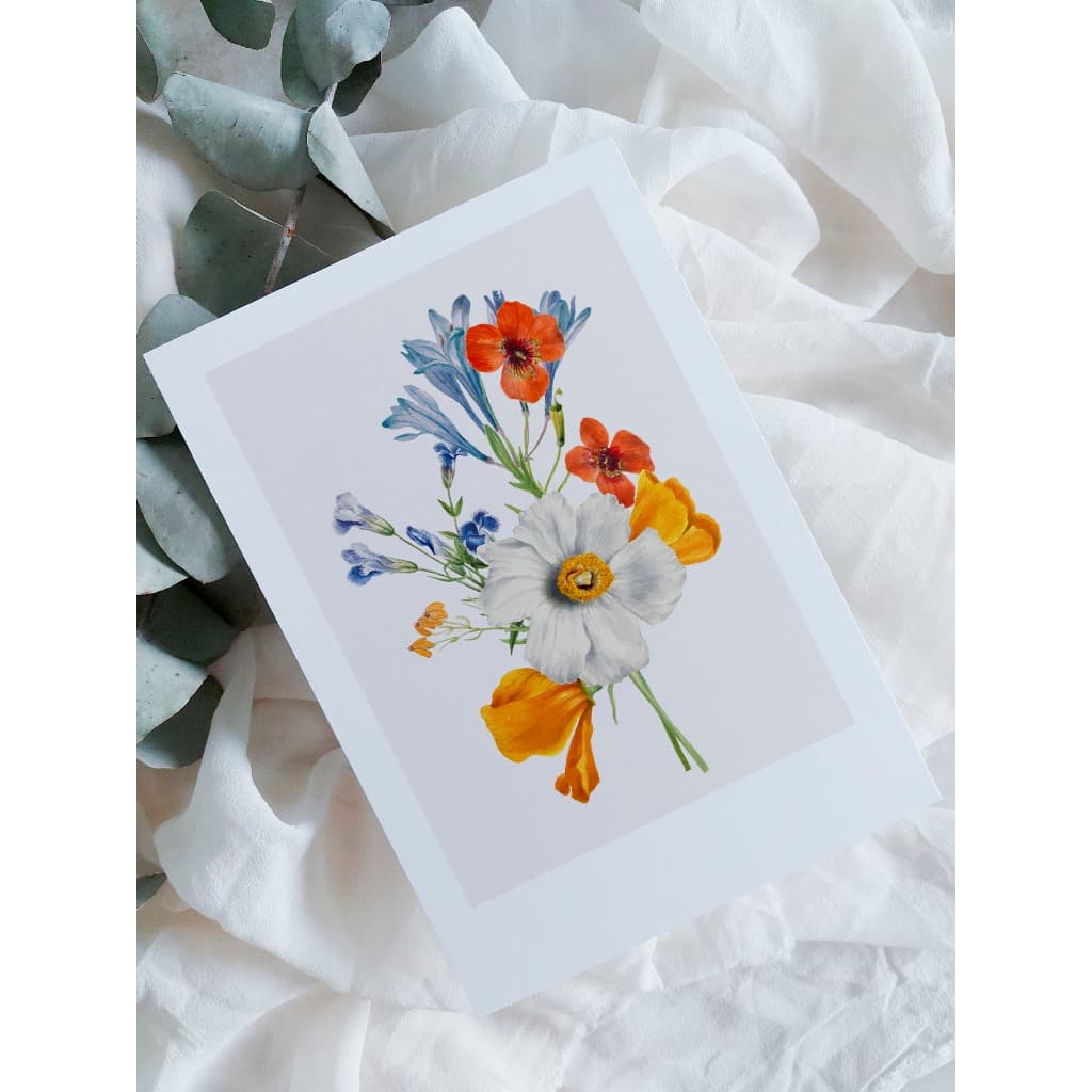 kit cartão com ilustração botânica A6