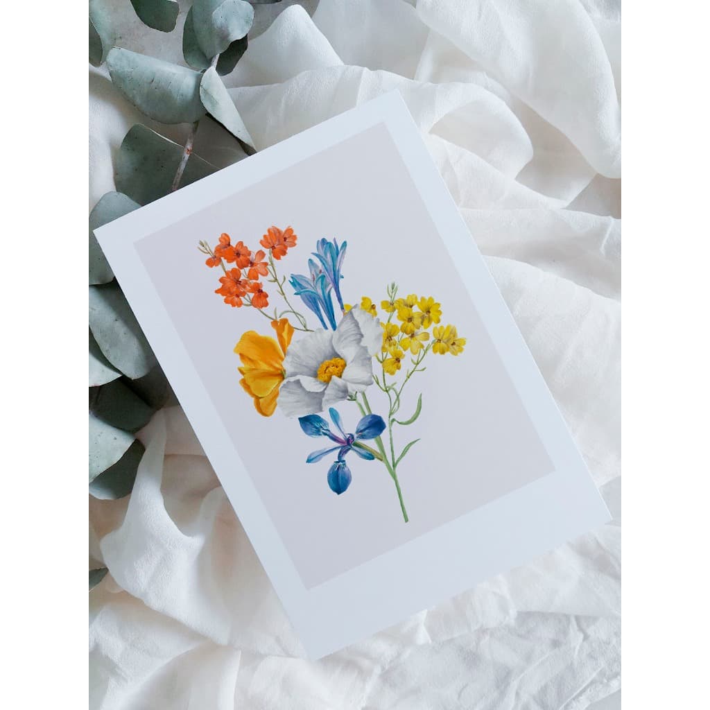 kit cartão com ilustração botânica A6