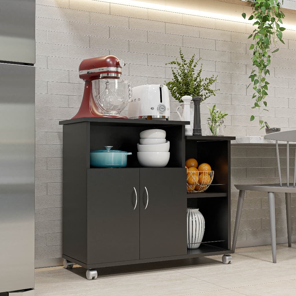 Balcão Fruteira Multiuso Cozinha Com Rodinhas Suporte Microondas - Móveis Bonatto