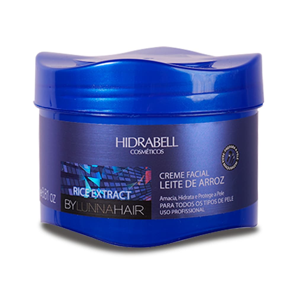 Facial Leite de Arroz 250g Hidrabell - Hidratante Facial e Pré Maquiagem (Efeito Primer)