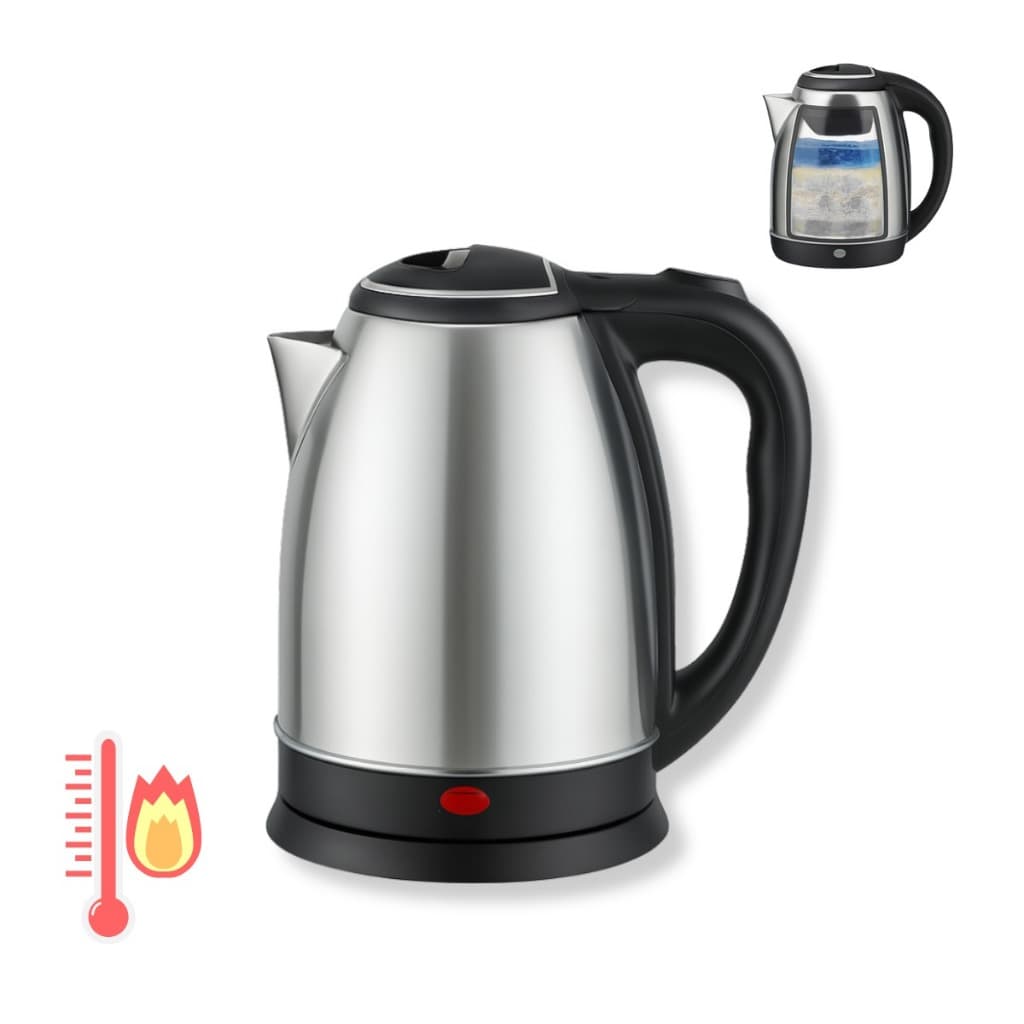 Chaleira Elétrica Inox 1.8L com Desligamento Automático, Luz Indicadora e Base 360º - 220V