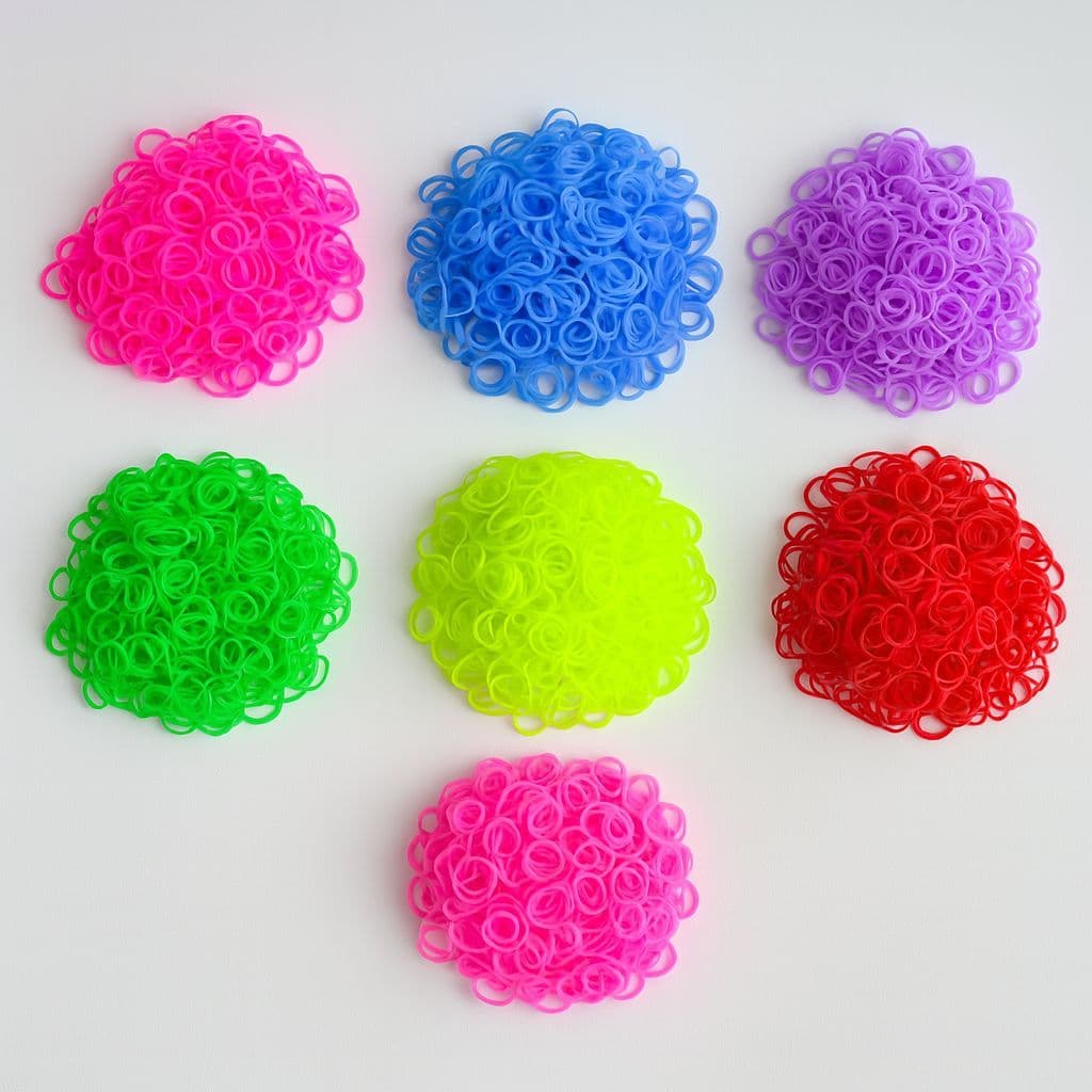 Kit 1.000 Elástico Pet Shop Silicone Colorido Grossinho Cabelo Infantil Pulseira Penteado Banho e Tosa