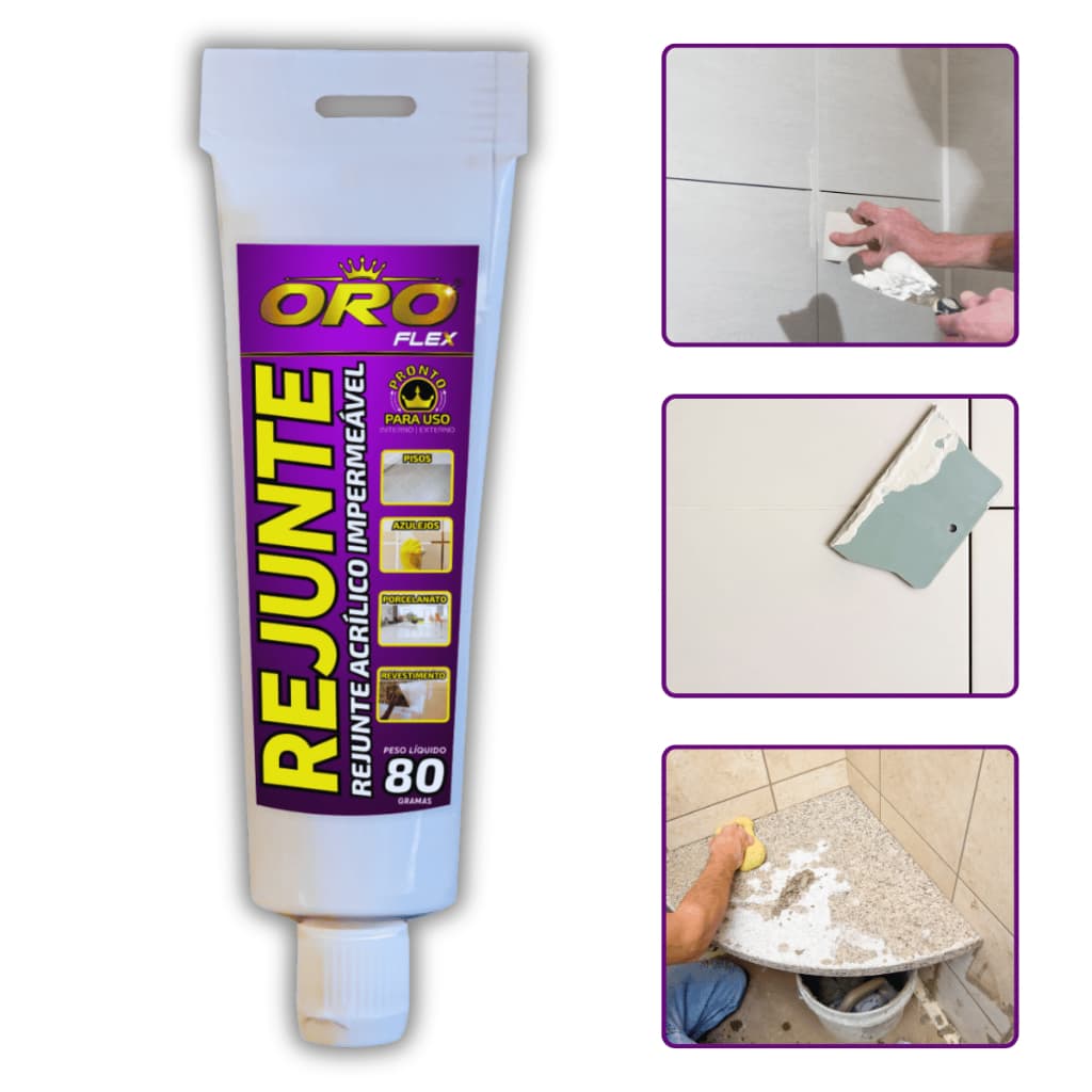 REJUNTE que não amarela ultra resistente a umidade impermeável. Cor Branco, Cinza, Palha, Preto 80GR